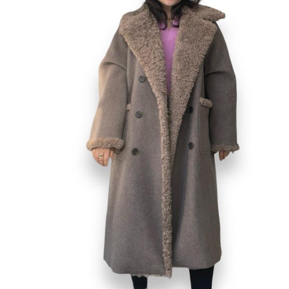 Oversized Shearling wool coat ONE SIZE